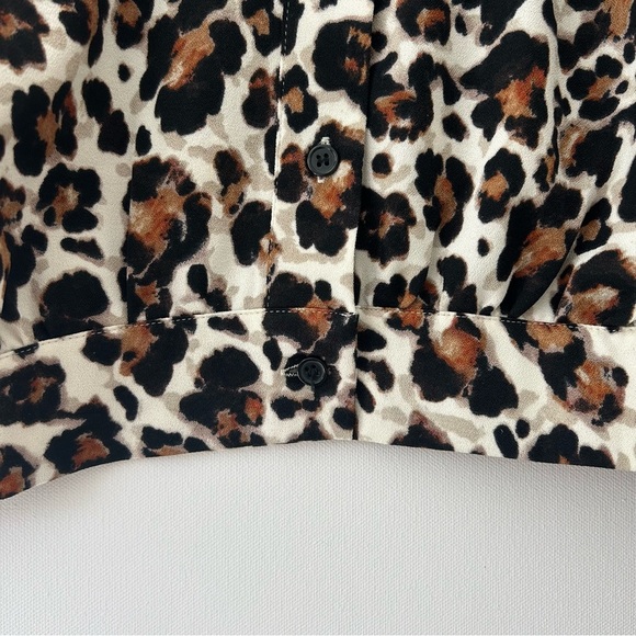Rachel Roy Leopard Blouse Jacket Shirt Top Cropped NWT Brown Size Extra Large XL - Picture 5 of 10